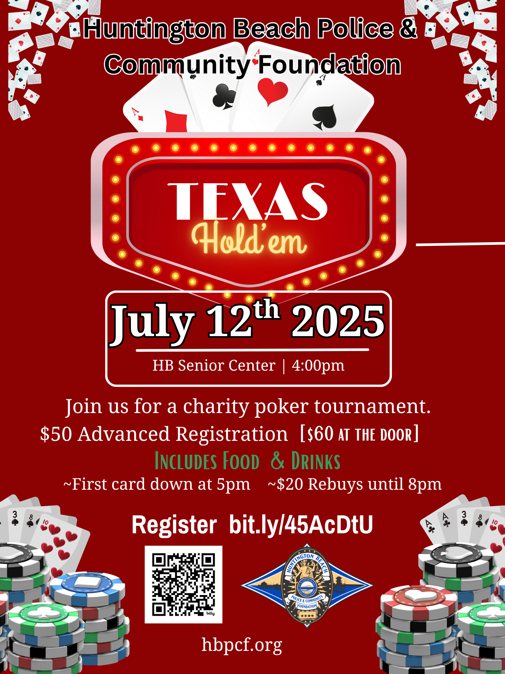A texas hold em poker tournament is being held on july 12th 2025.