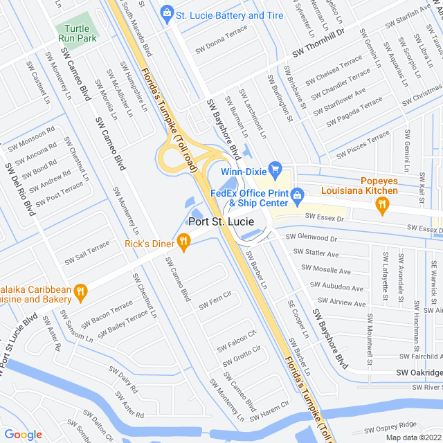 Map of business location