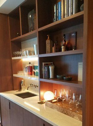 installed bookshelves