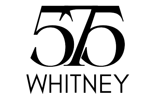 A black and white logo for 55 whitney on a white background.