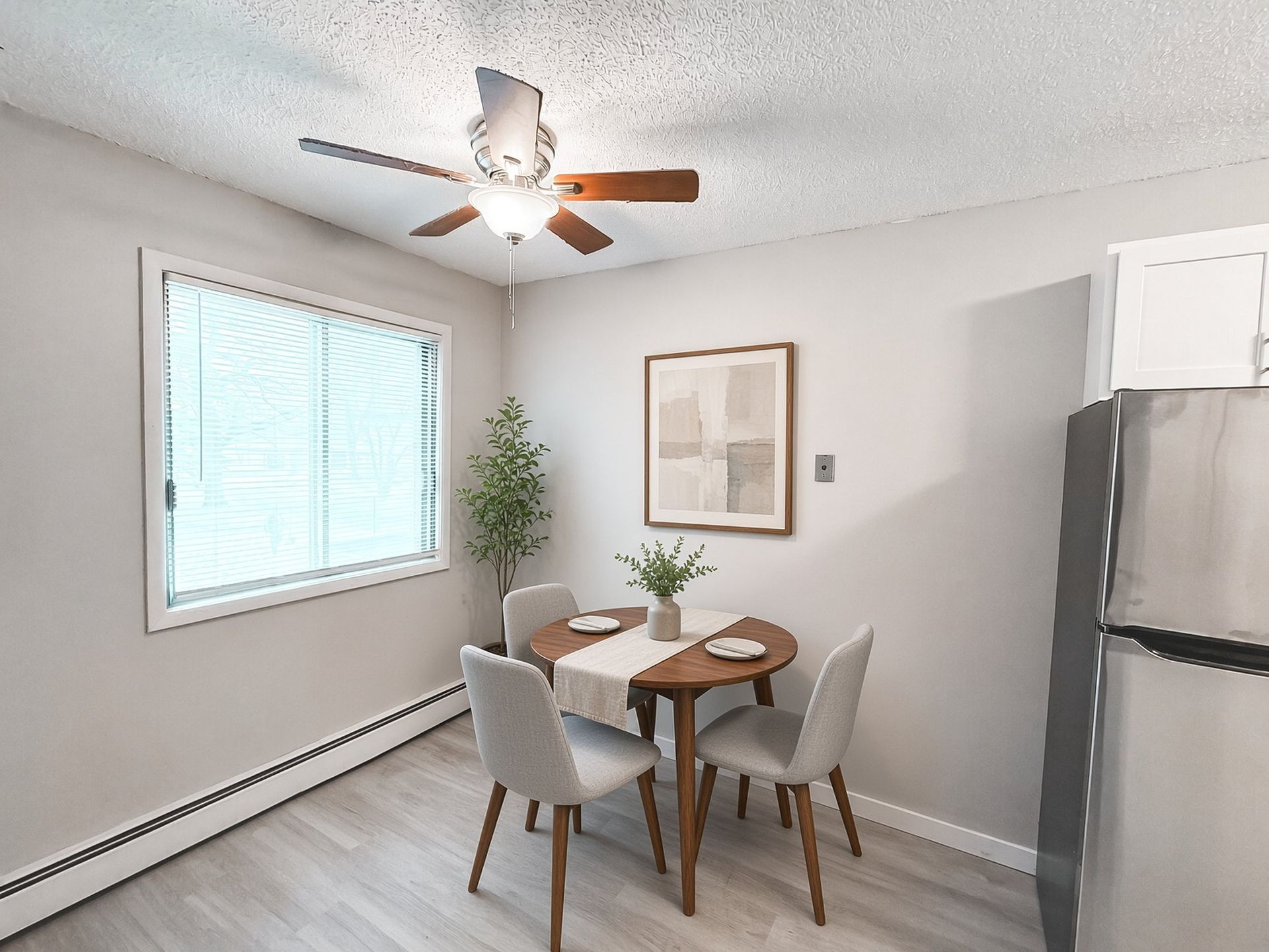 Dining area next to the kitchen at The Groves apartments