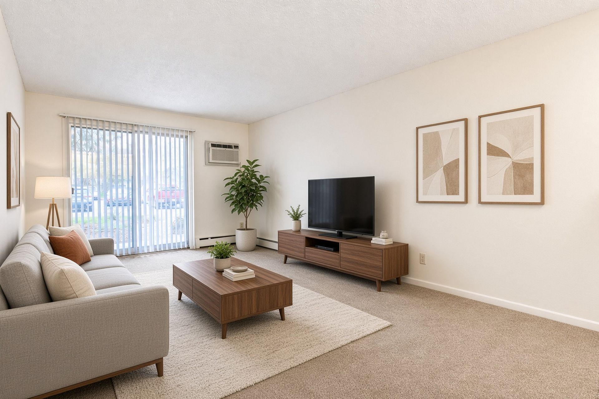 Living room at The Groves apartments, Brooklyn Park MN