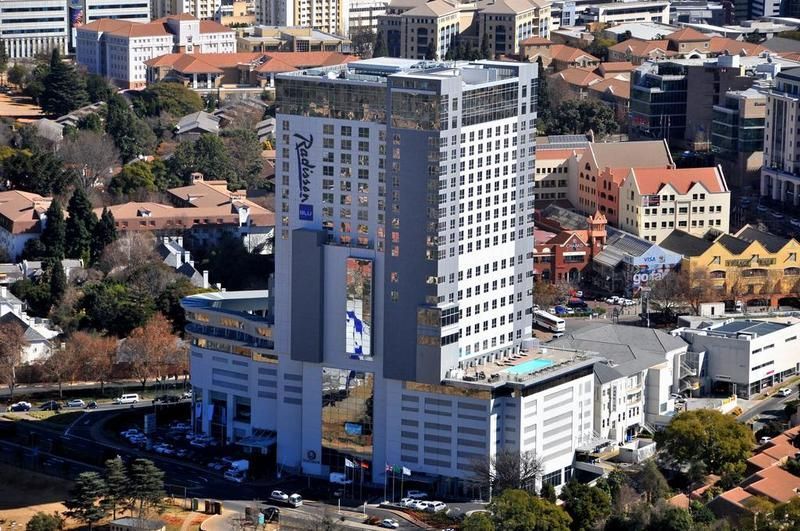 Aerial view of Johannesburg Skyline in South Africa.