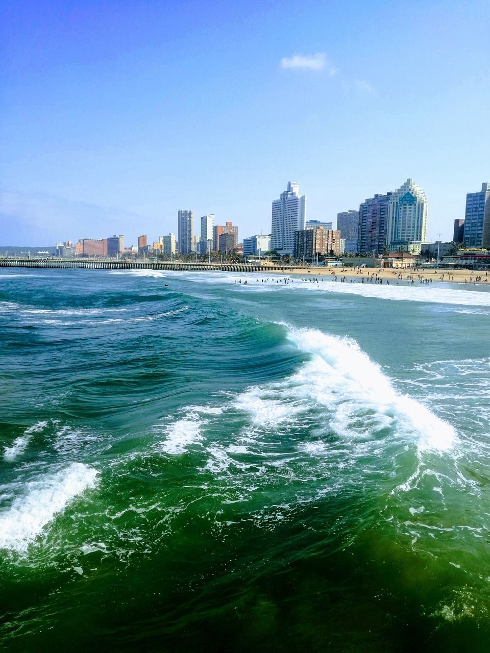 View of Durban Skyline from the sea.