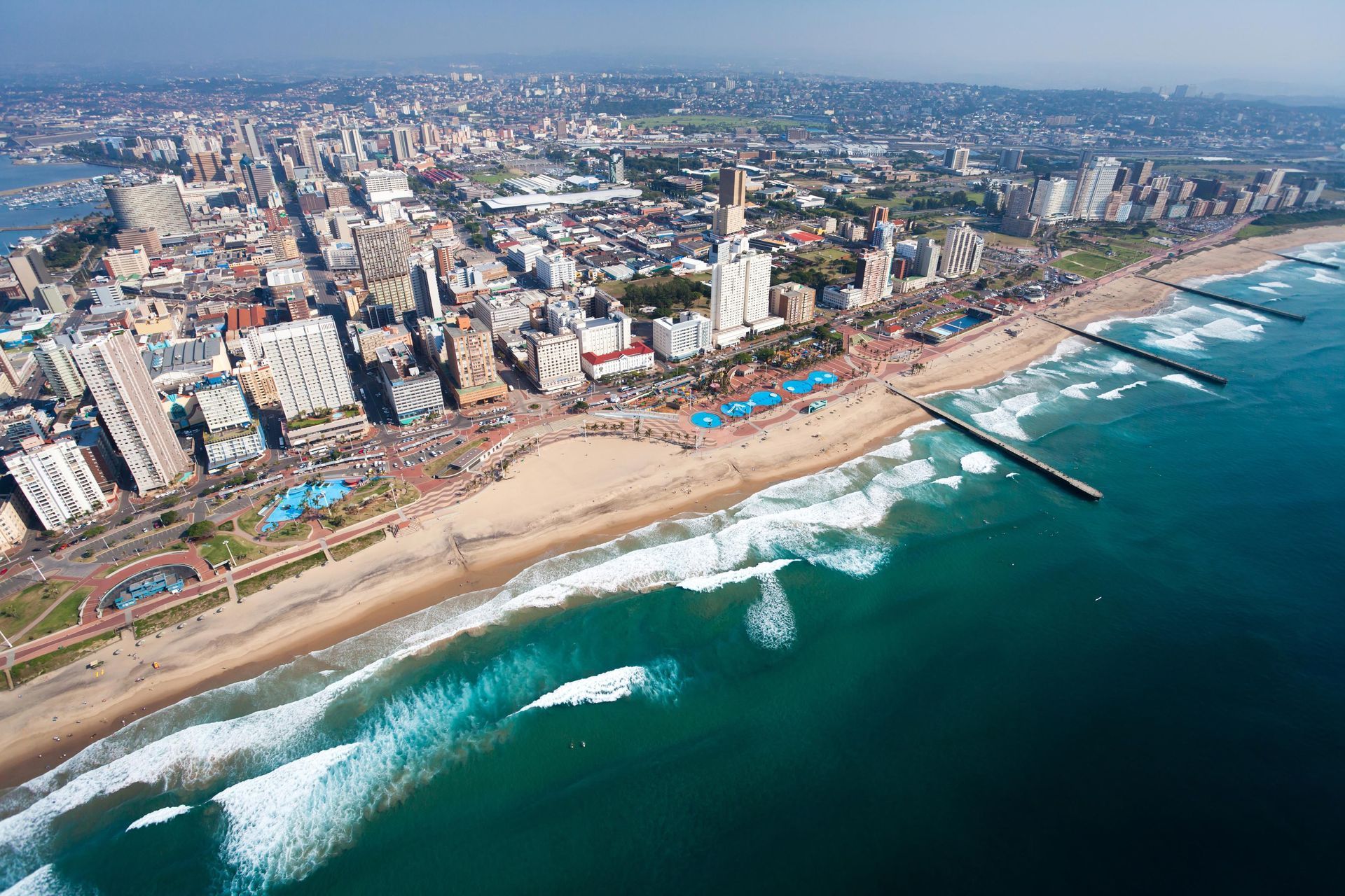 Aerial view of Durban, South Africa.