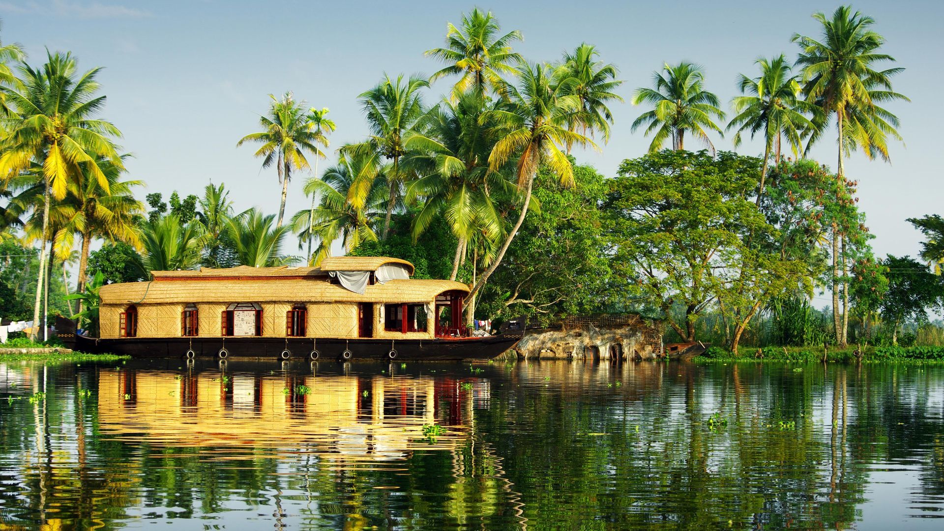 A houseboat in Kerala, India.