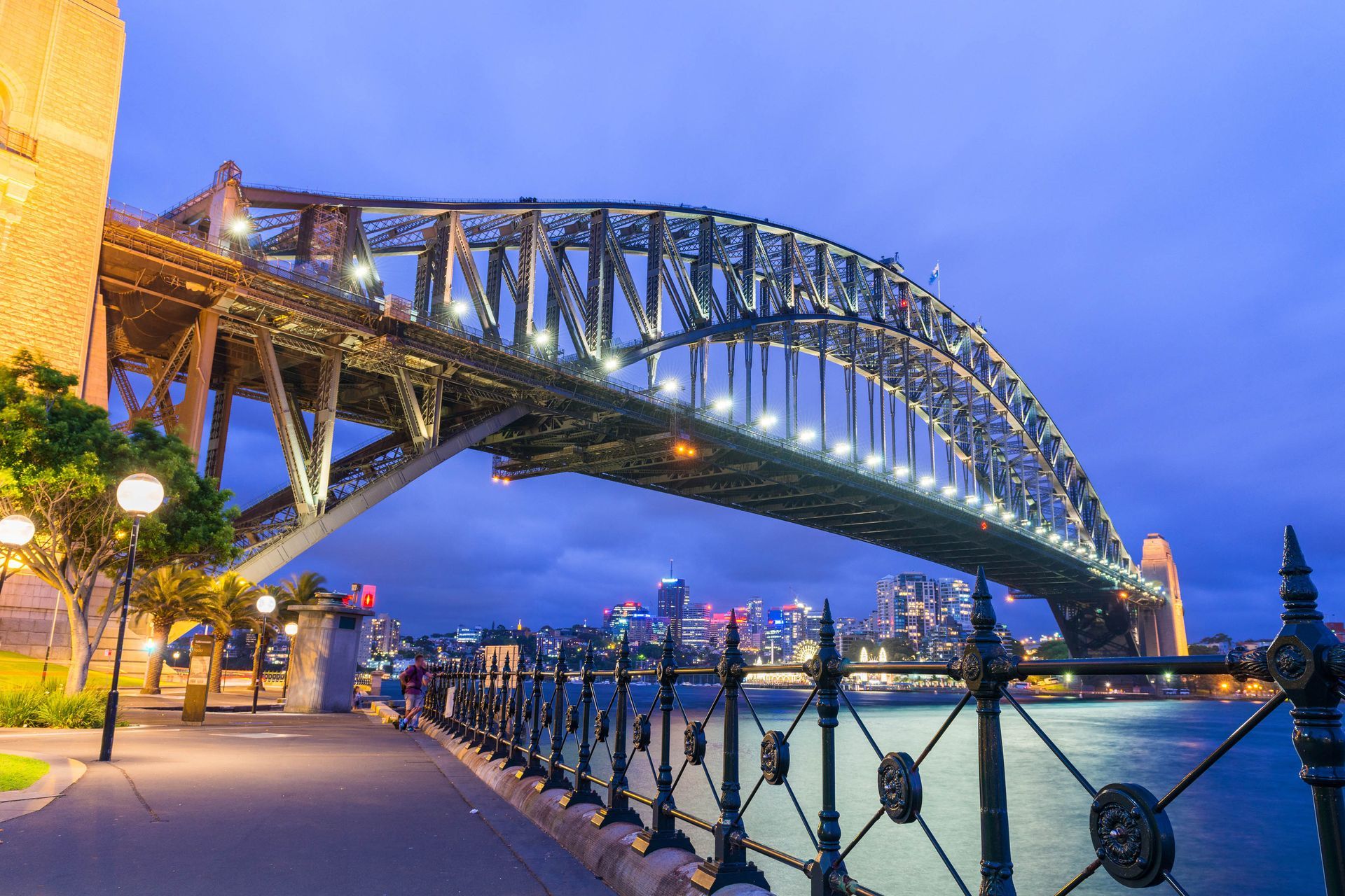 Sydney Harbour Bridge, a through-arch bridge in Australia.