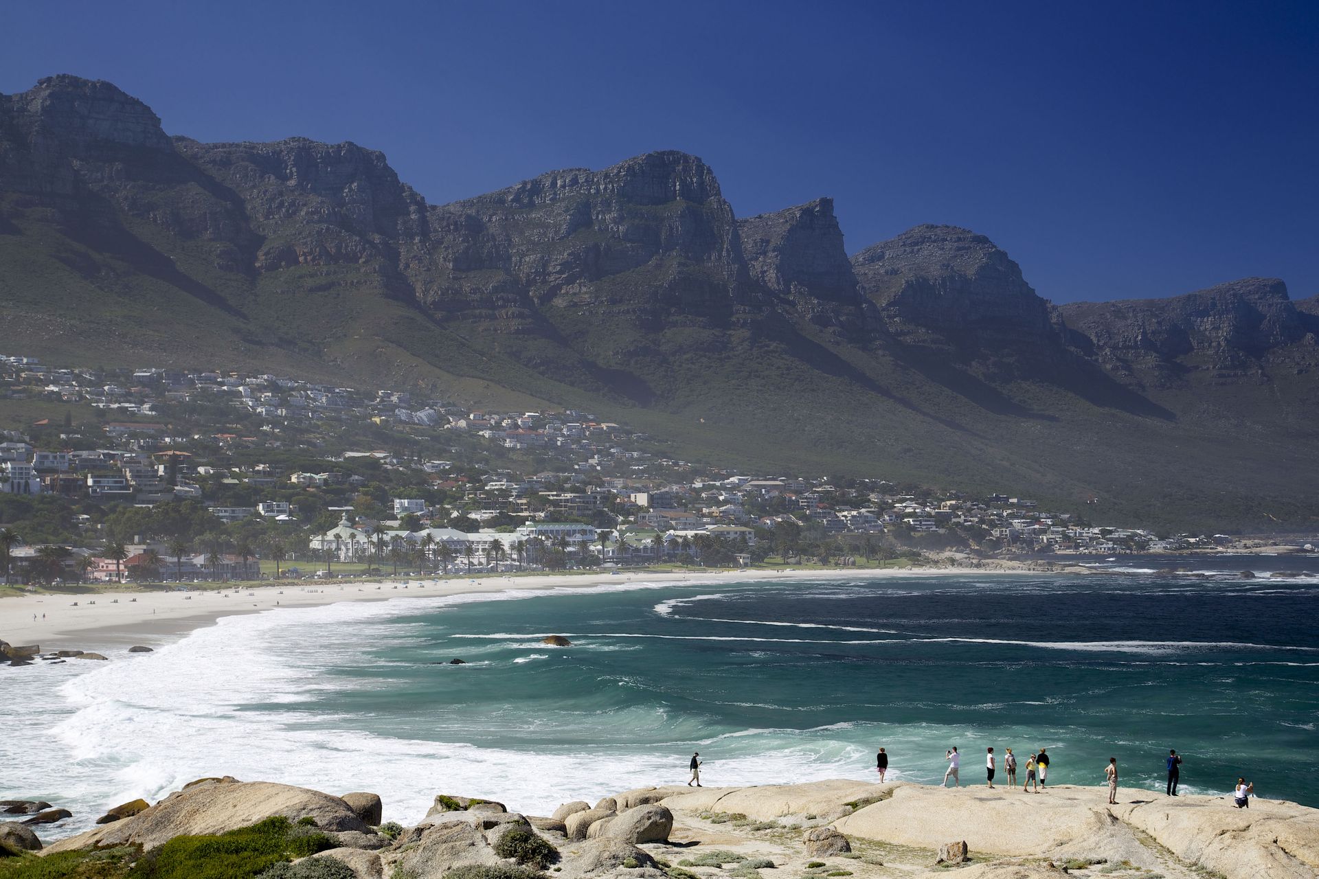 Camps Bay Beach in Cape Town, South Africa.