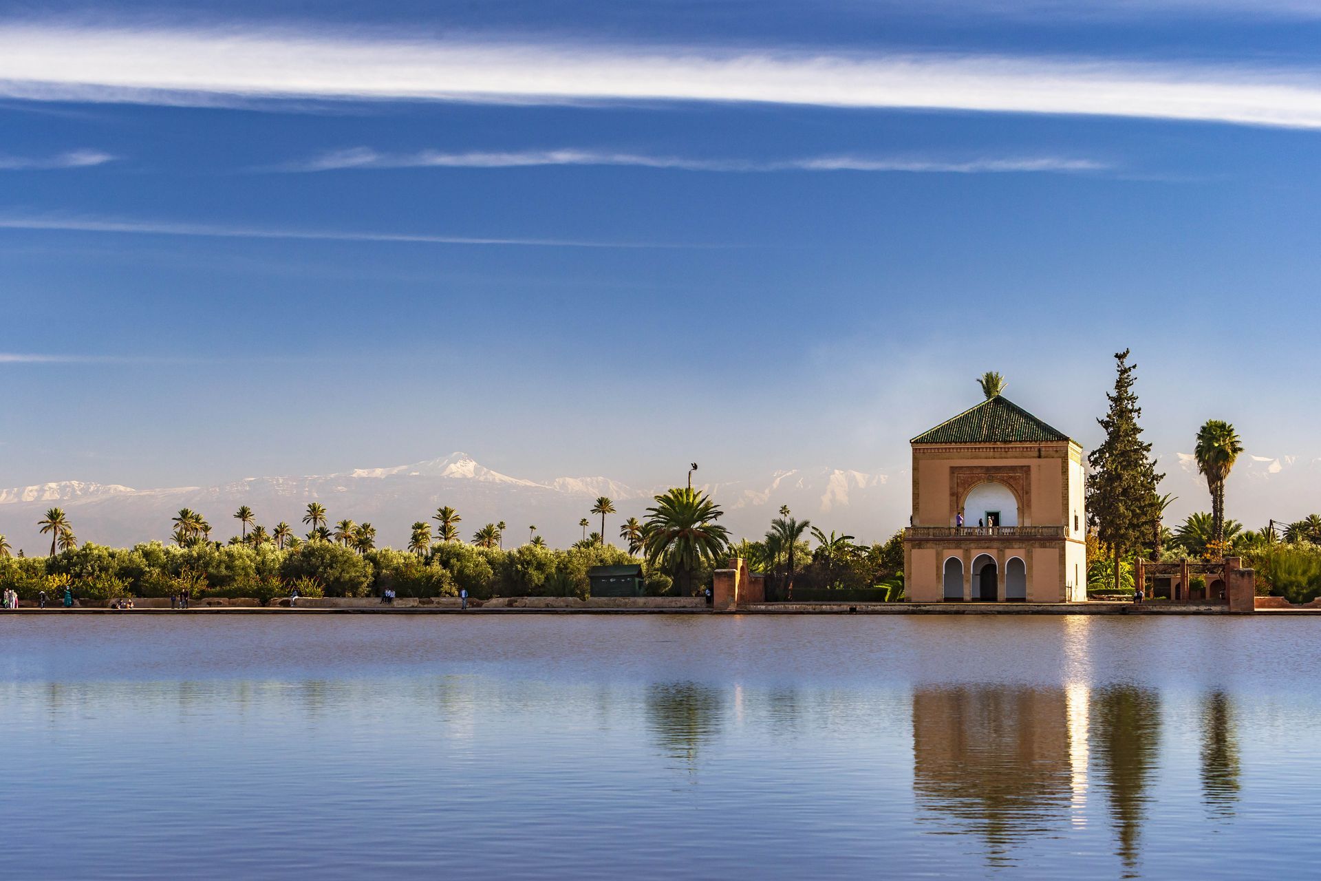 Menara Gardens, a park in Marrakech, Morocco.