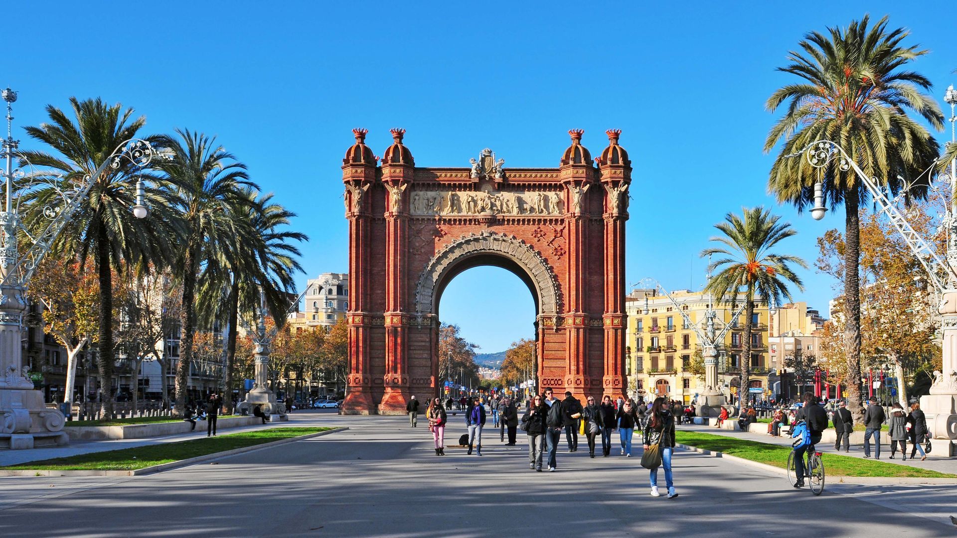 Arc de Triomf, a monument in Barcelona, Spain.