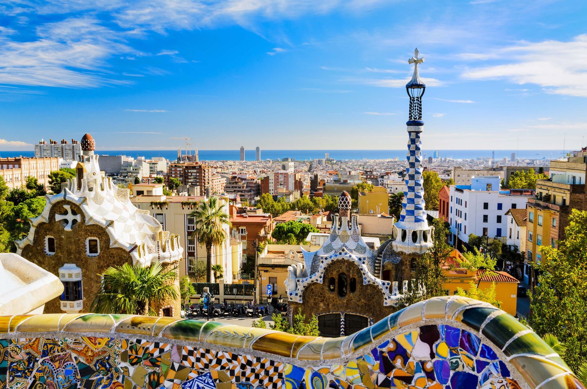 Park Güell, a park in Barcelona, Spain.