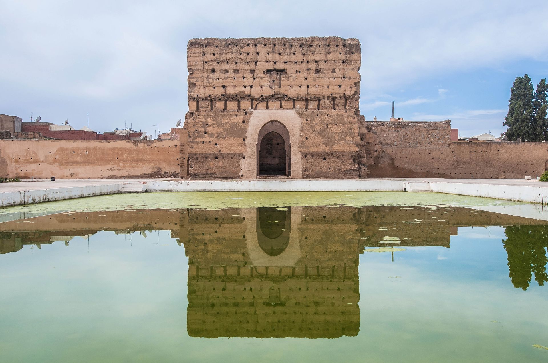 Badi Palace, an old palace in Marrakech, Morocco.