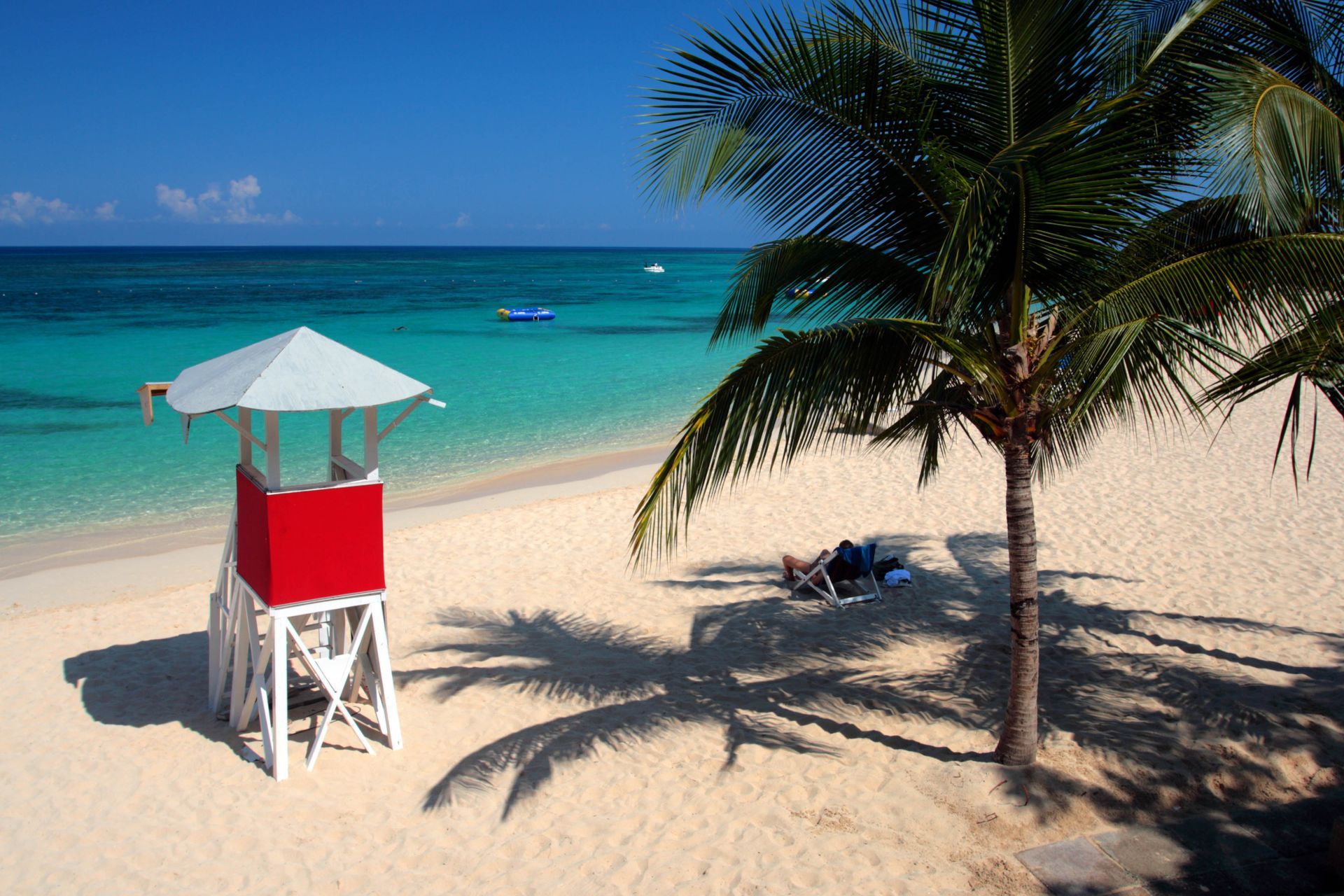Doctor's Cave Beach, a beach in Montego Bay, Jamaica.