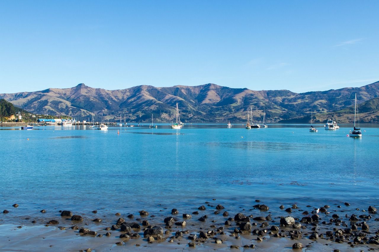 Akaroa Harbour in New Zealand.