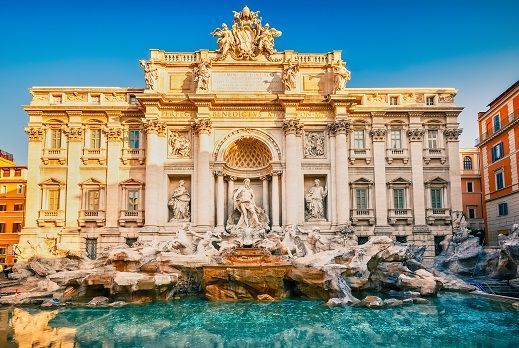 Trevi Fountain in Rome, Italy.