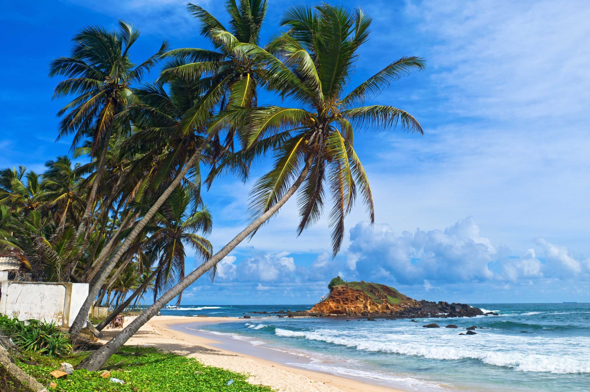 Mirissa Beach, located in Sri Lanka.