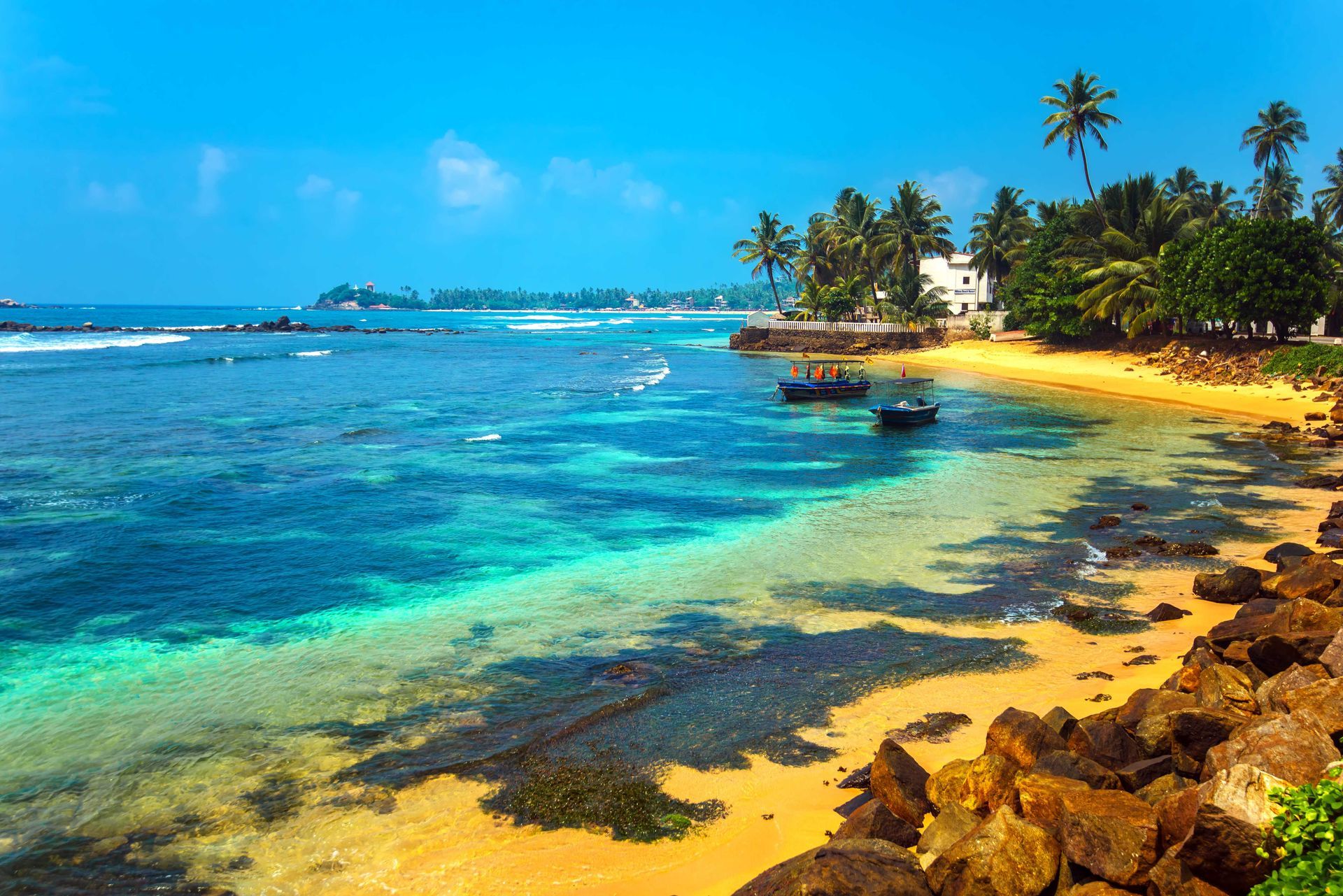 Wijaya Beach in Sri Lanka.