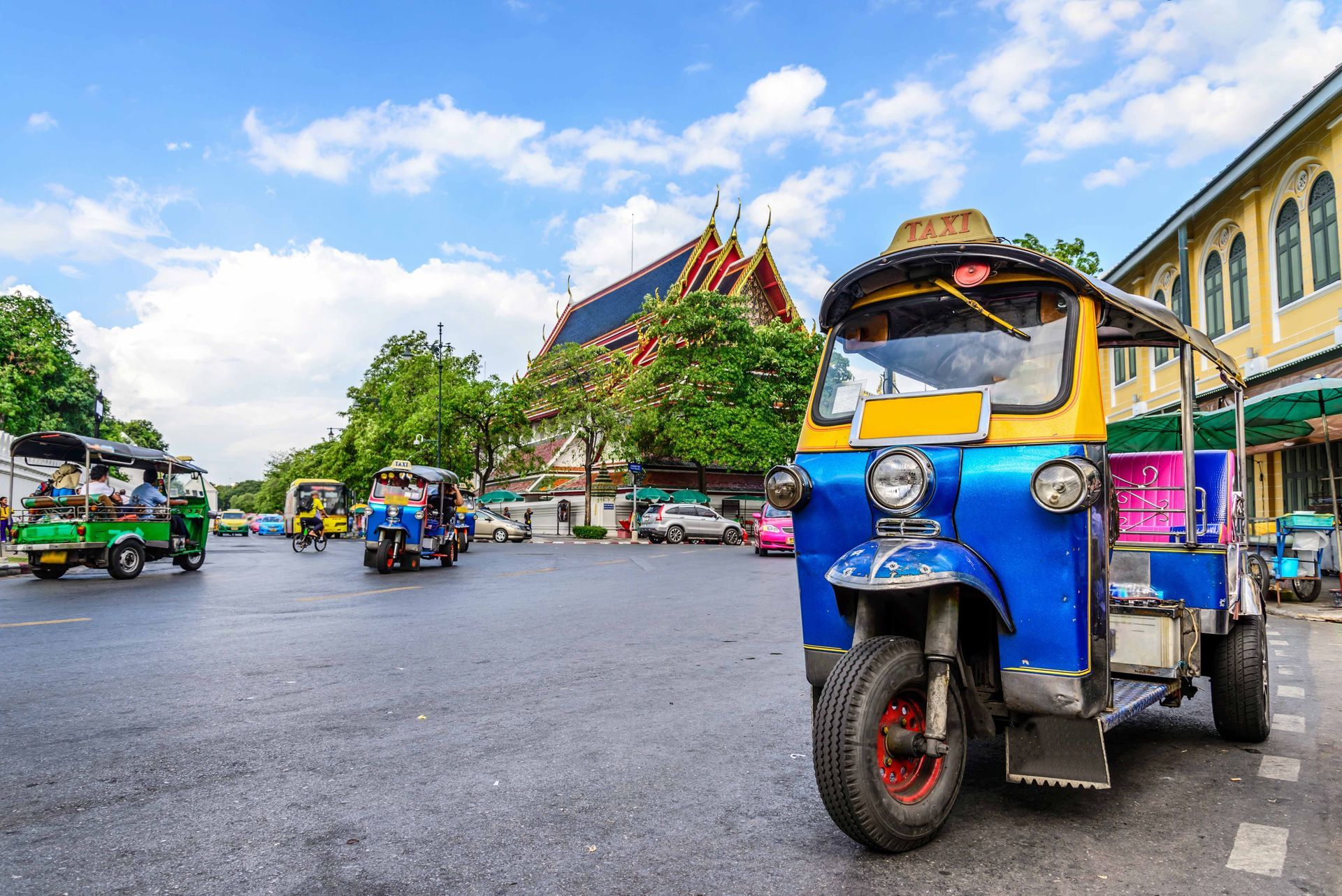 Tuk Tuk, a traditional taxi in Bangkok, Thailand.
