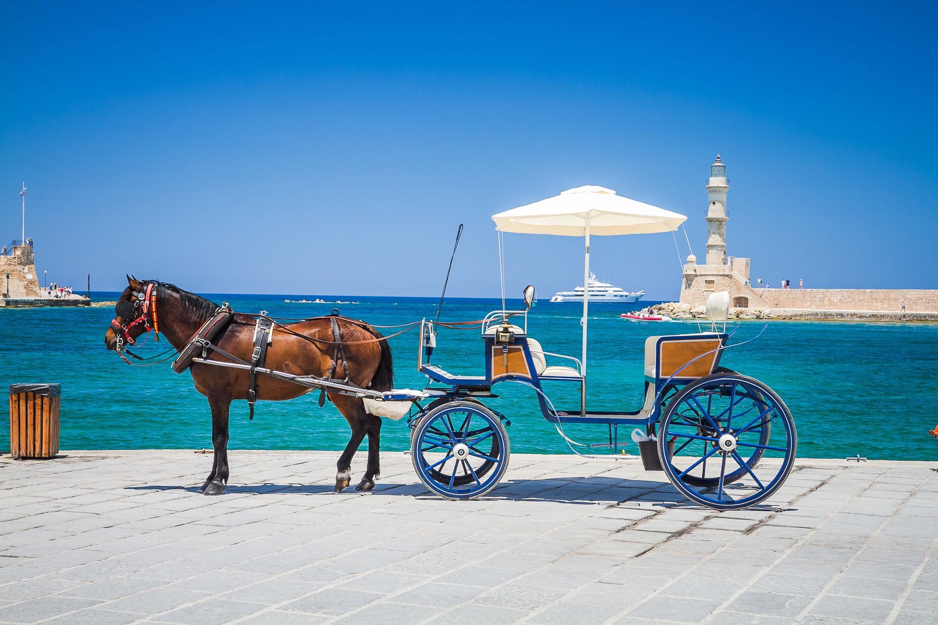 Old Venetian Port of Chania, a historical landmark in Crete, Greece.