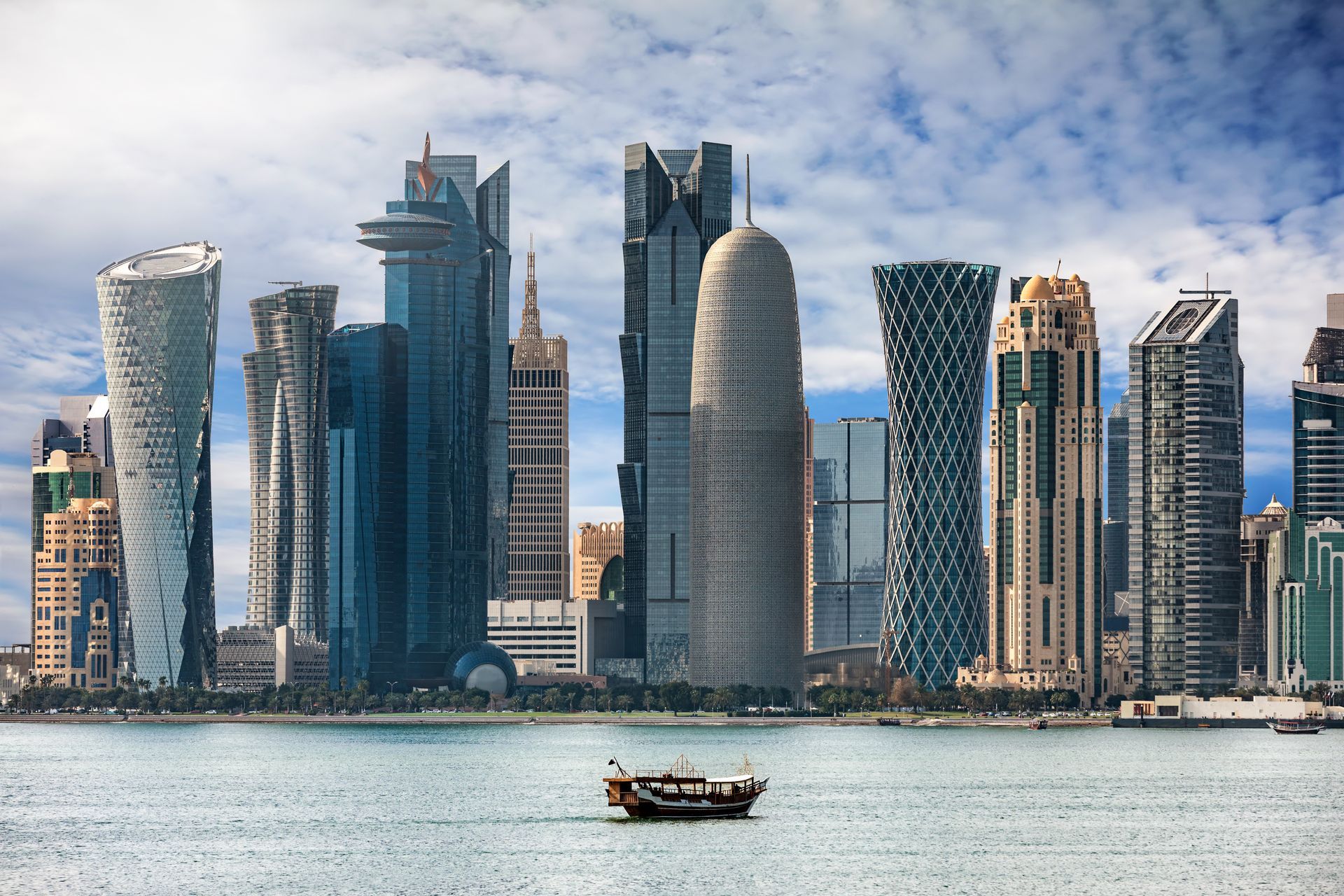 Day view of Doha cityscape, Qatar.