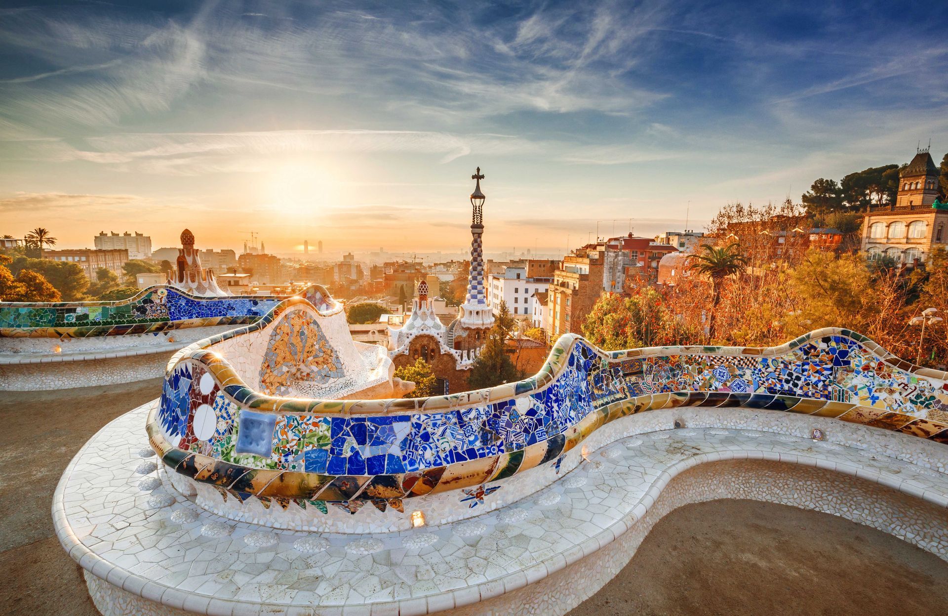 Park Güell, a park in Barcelona, Spain.