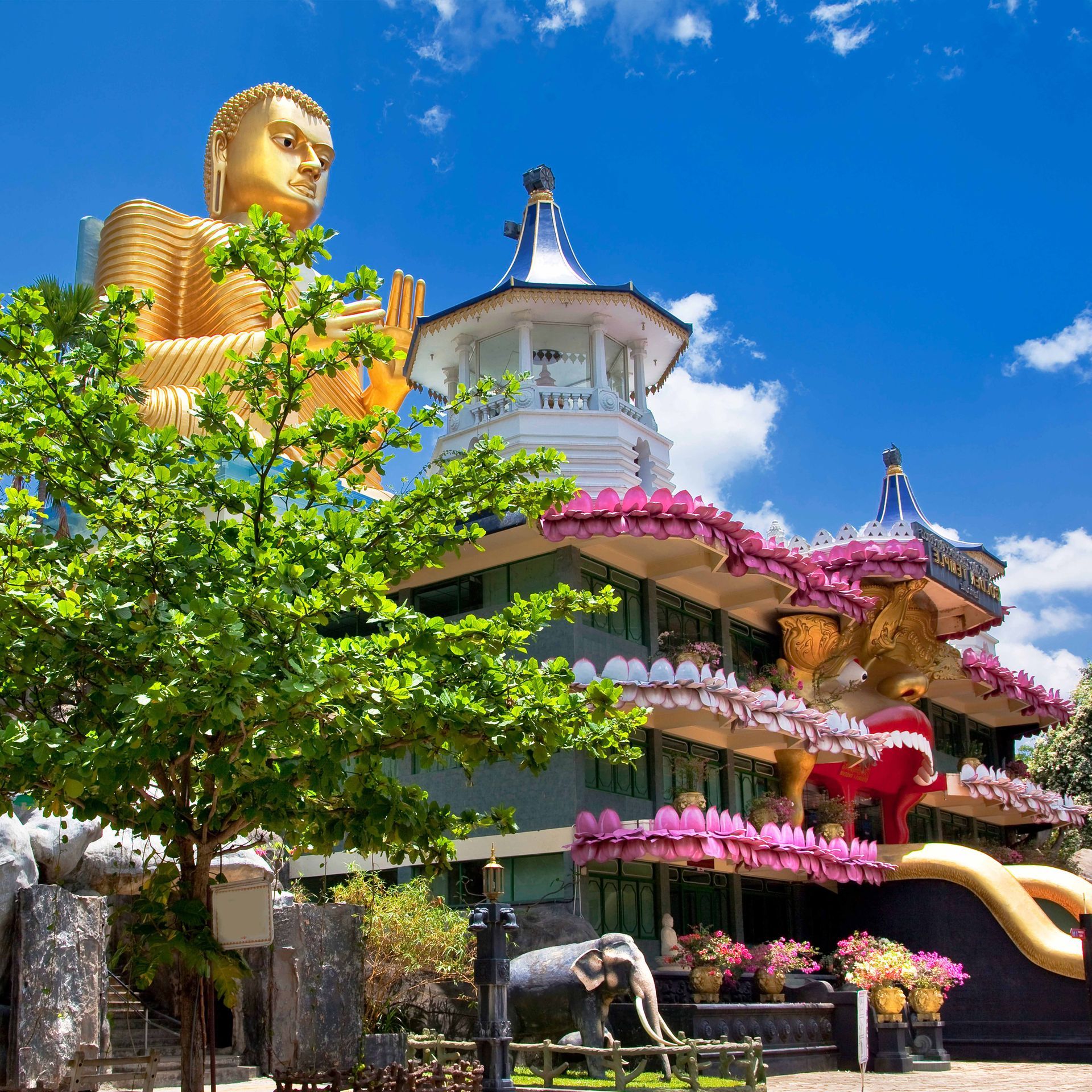 Dambulla Royal Cave Temple and Golden Temple, situated in Sri Lanka.