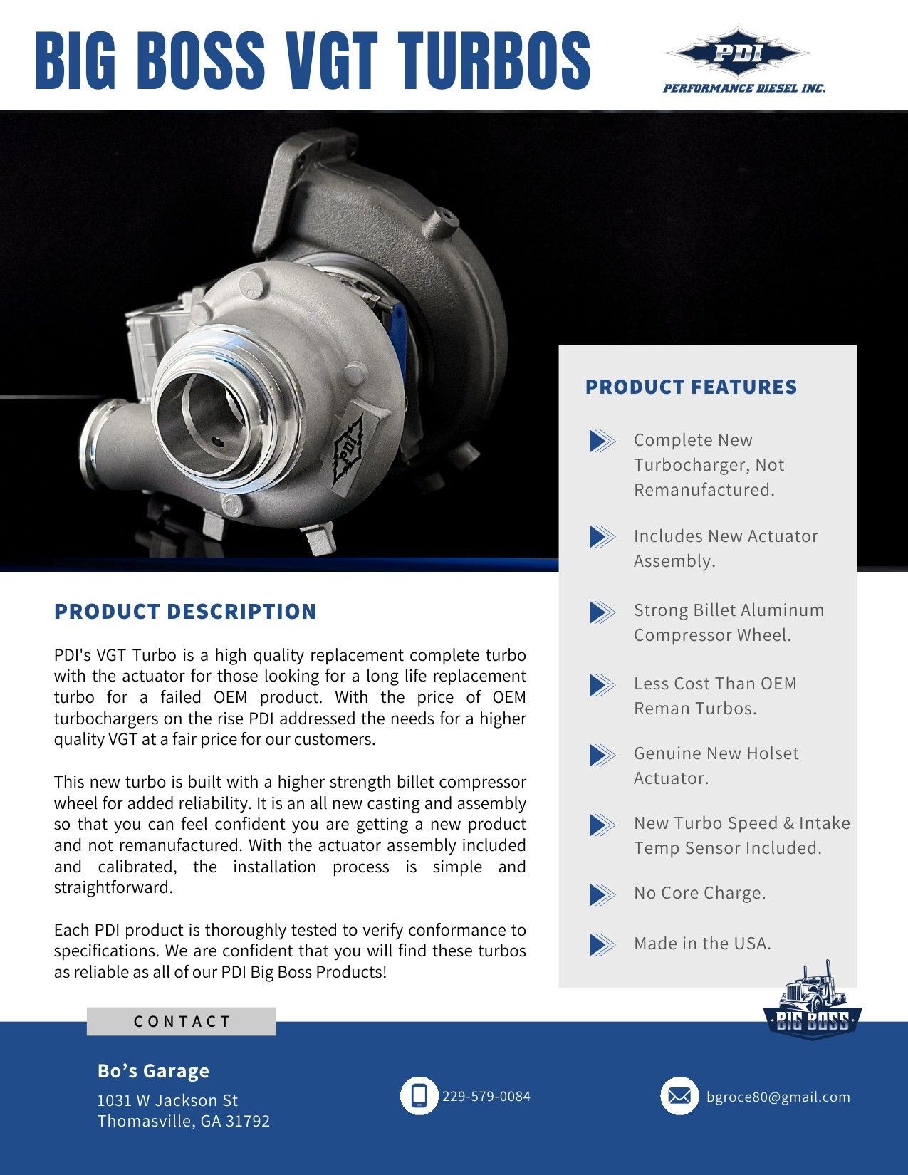 Big Boss VGT Turbos