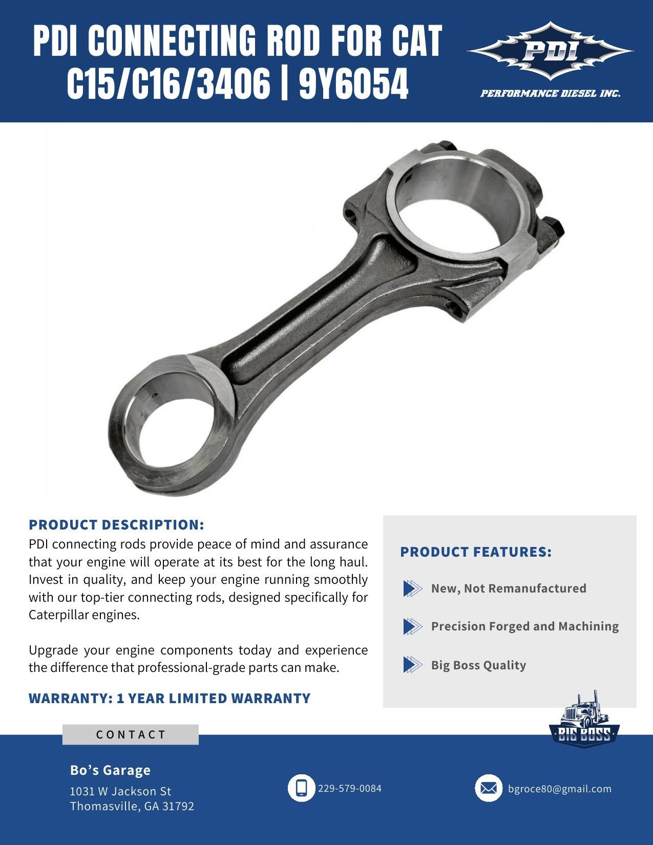 Connecting Rod — CAT C15/C16/3406 | 9Y6054