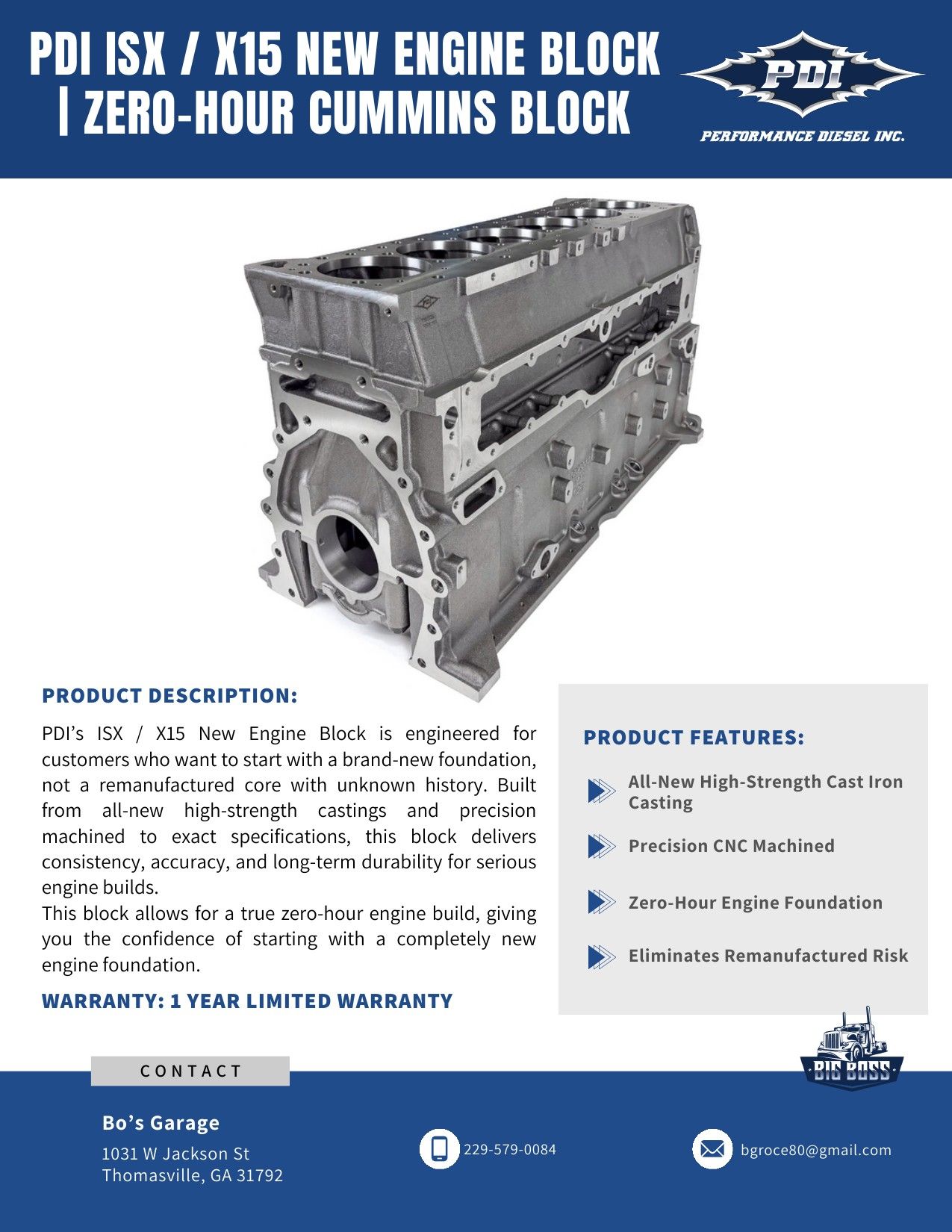 ISX/X15 New Engine Block — Zero-Hour Cummins Block