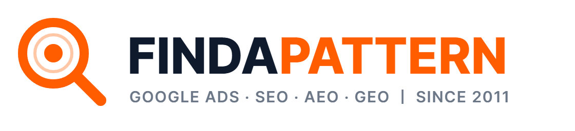 파인더패턴 FINDAPATTERN 로고 - 병원 해외마케팅 구글 광고·SEO·AEO·GEO