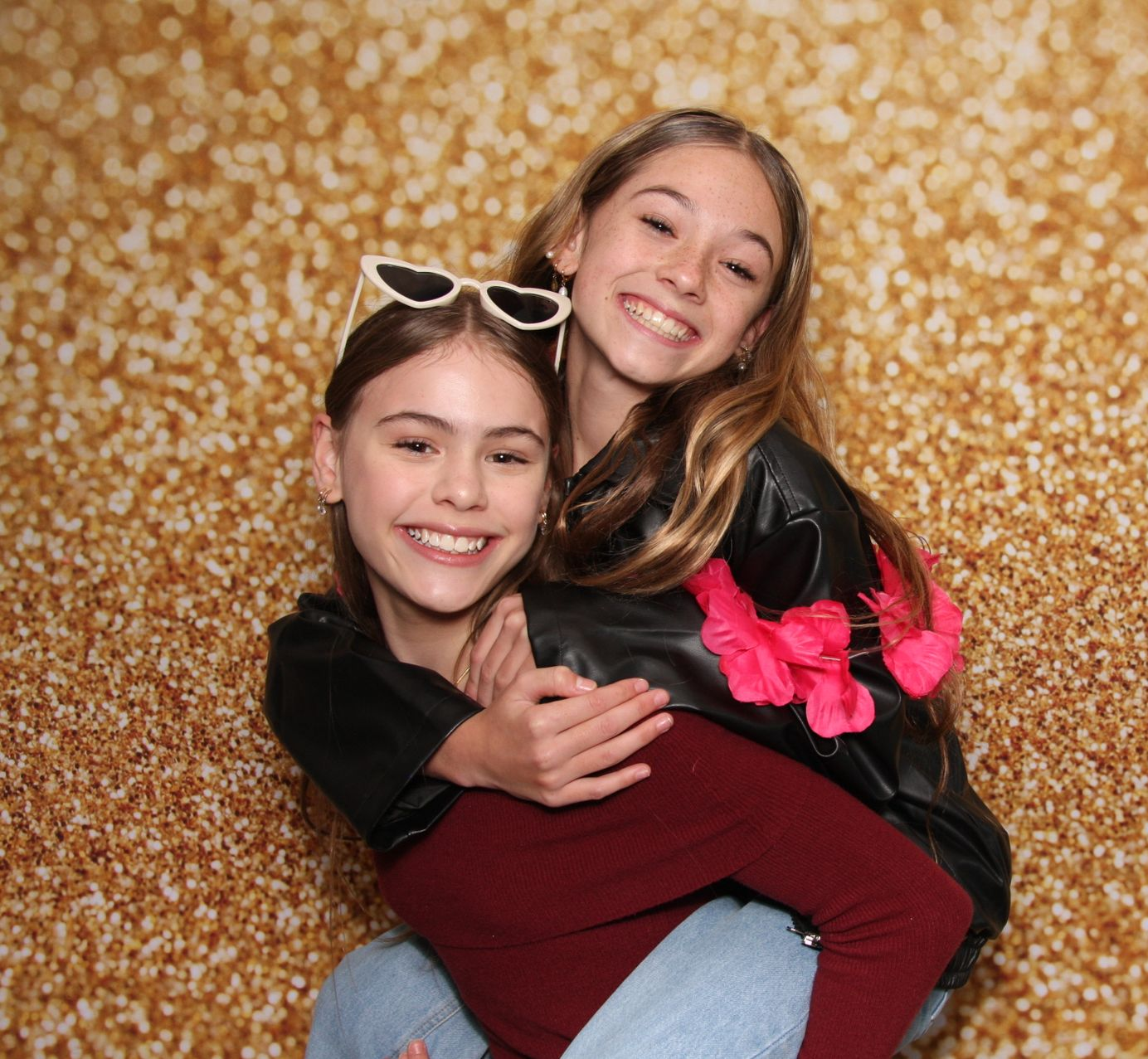 Two girls in a Photobooth at Newcastle