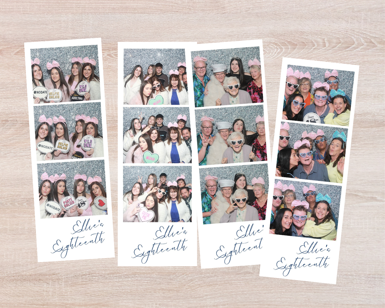 photo booth props in white and silver