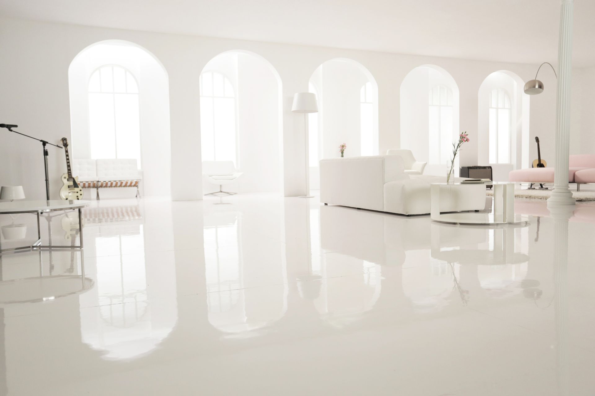 Modern White Music Studio with Nice Clean Shiny Floor | Clayton, NC | Showcase Professional Services Modern White Music Studio with Nice Clean Shiny Floor | Clayton, NC | Showcase Professional Services