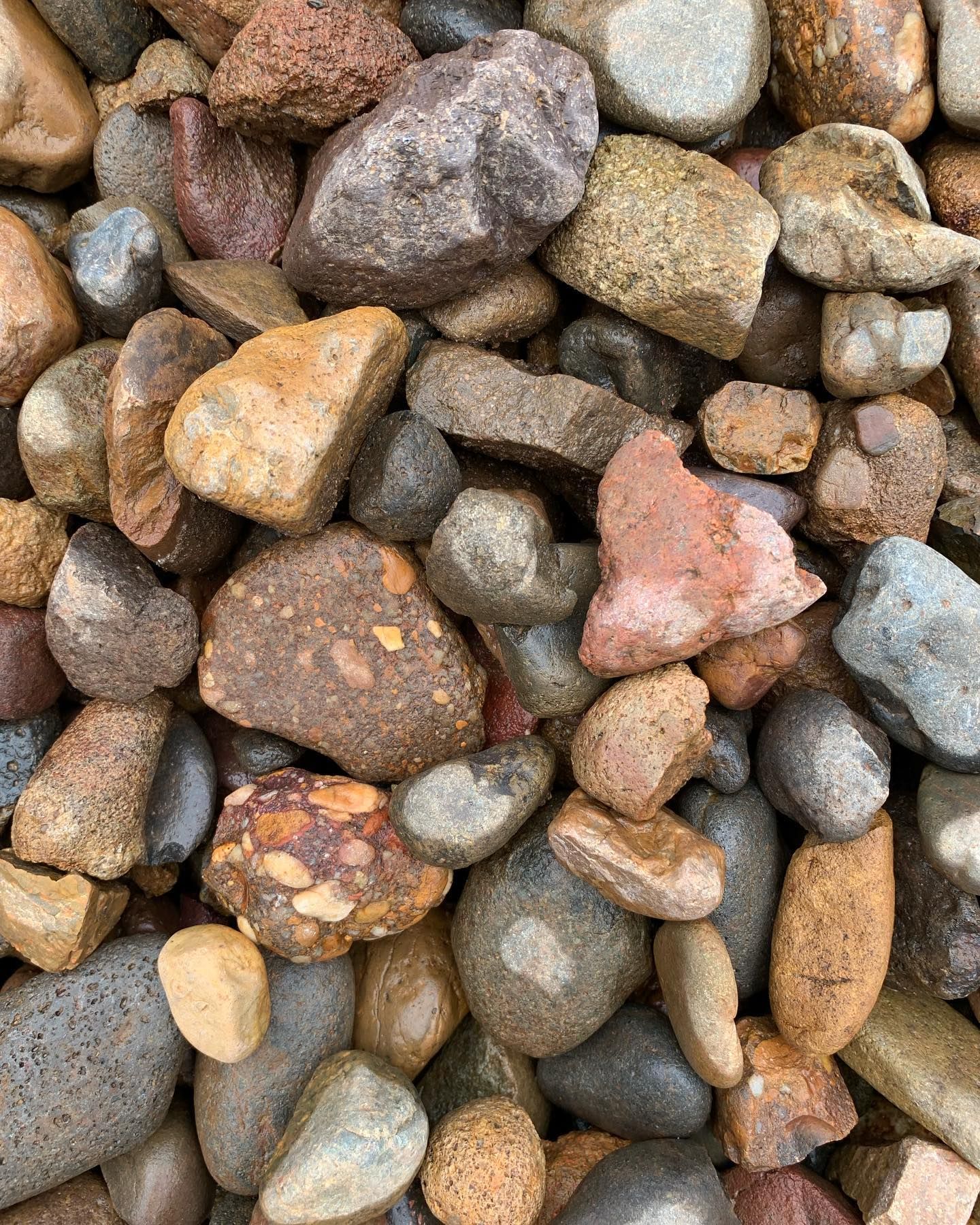 Pile of Smooth, Multicolored River Rocks — Blue Water Landscape Supplies in Salamander Bay, NSW