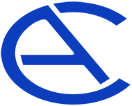 Blue logo: stylized letters “A” and “C” inside an oval.