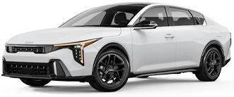 White Kia EV6 with black wheels, on white background.