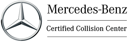 Mercedes-Benz Certified Collision Center logo with a silver star inside a circle.