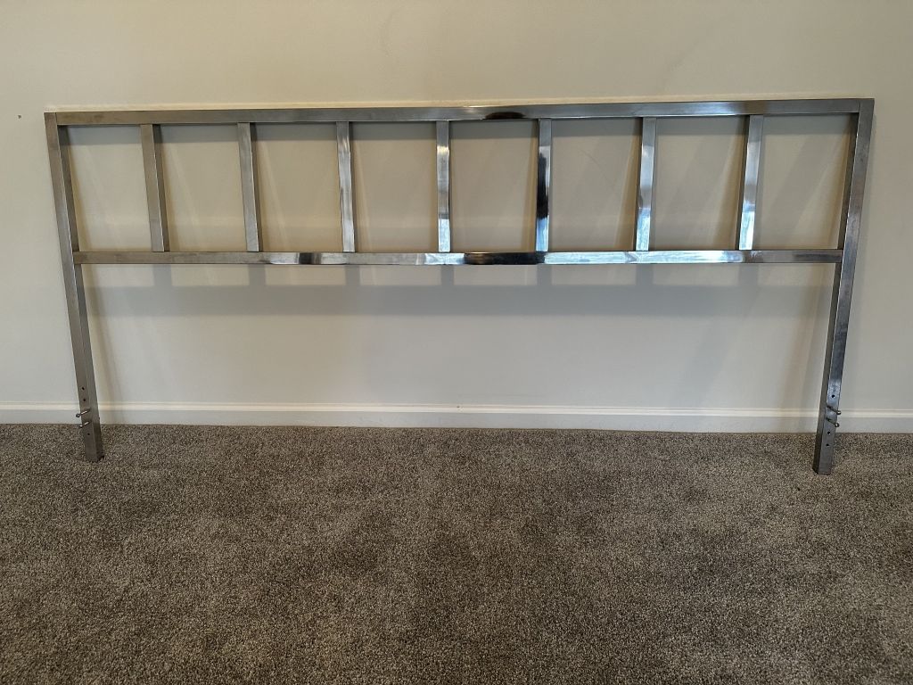 MCM Milo Baughman Style Chrome Queen Headboard