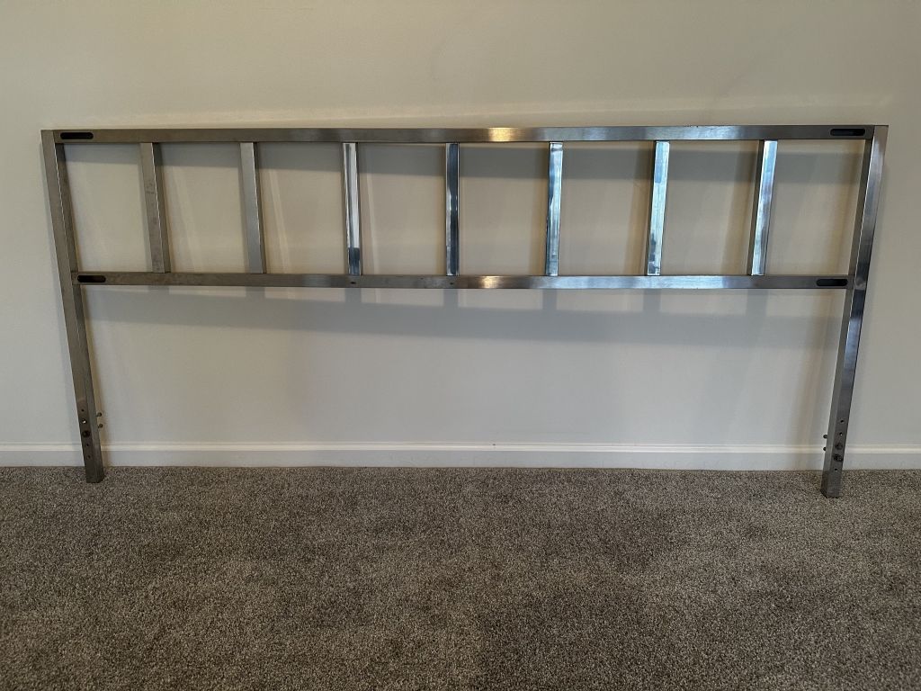 MCM Milo Baughman Style Chrome Queen Headboard