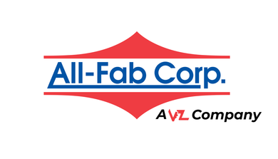 All-Fab Corp. Logo The all-fab corp logo is red , white , and blue.