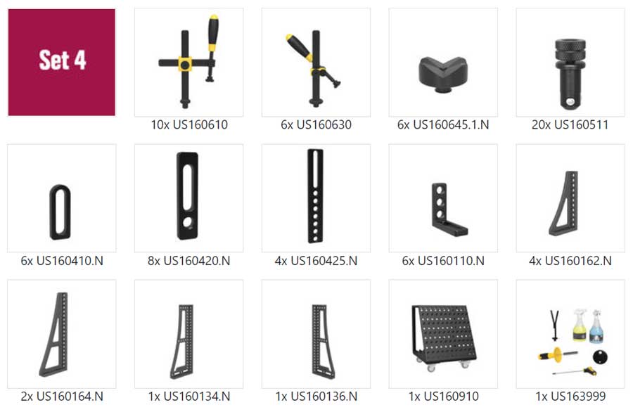 There are many different types of brackets and screws in this set.