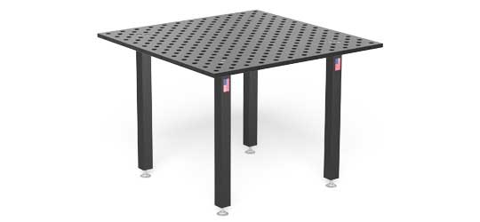 Welding Tables System 28 A black table with three legs on a white background.