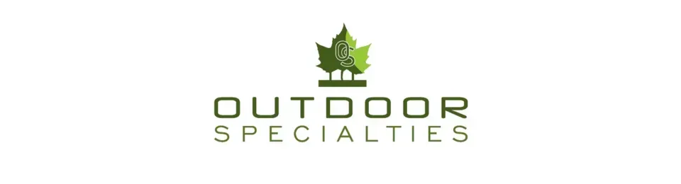 Outdoor Specialties logo with green leaf icon on a white background
