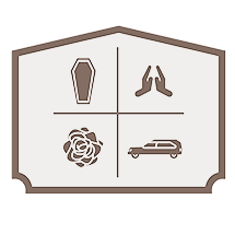 Elegant emblem representing empathetic funeral care and dignified services with a classic touch.