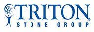 Logo for Triton Stone Group with a blue wordmark and an icon of a person with a globe.