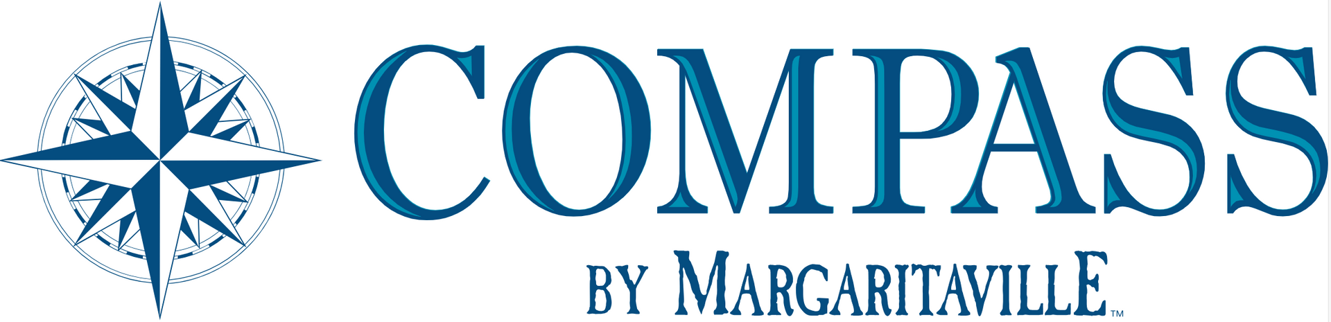 Logo for Compass by Margaritaville featuring a compass rose and the word