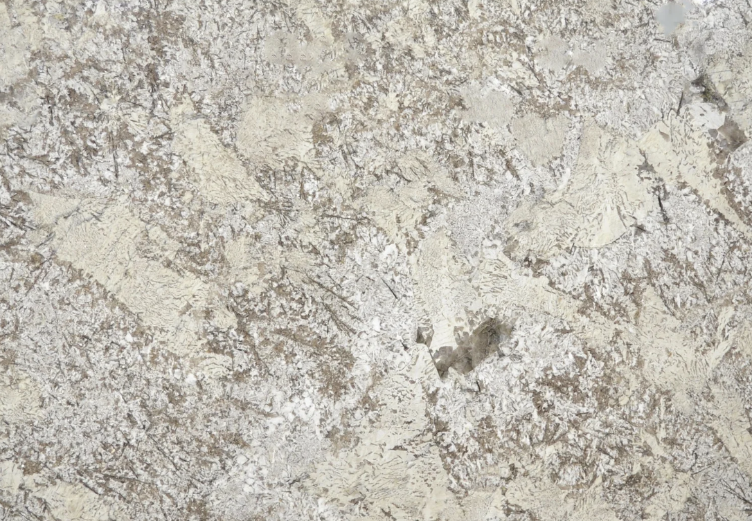 Cream and gray granite countertop with mottled patterns.