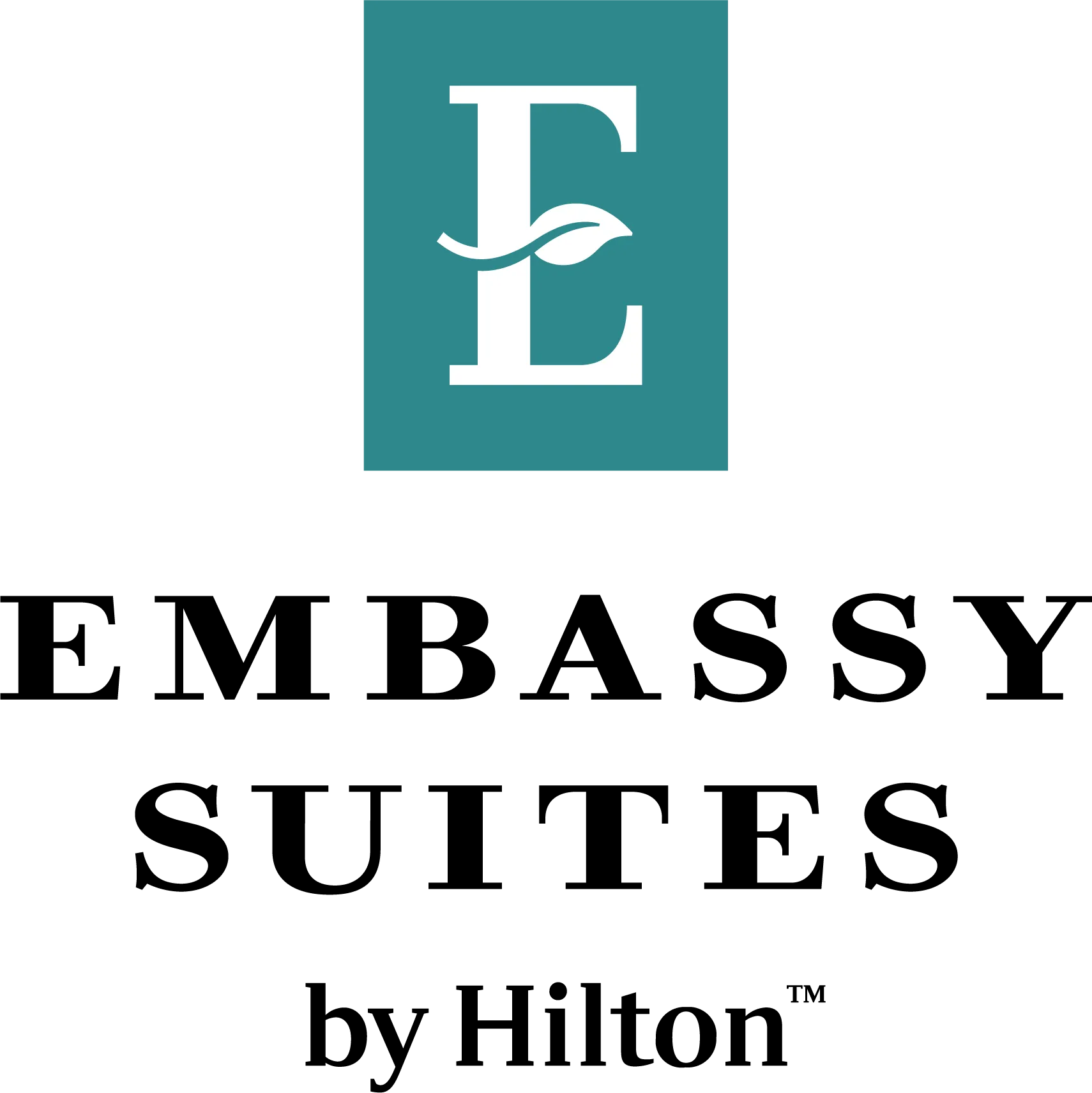 Embassy Suites by Hilton logo: Teal square with white