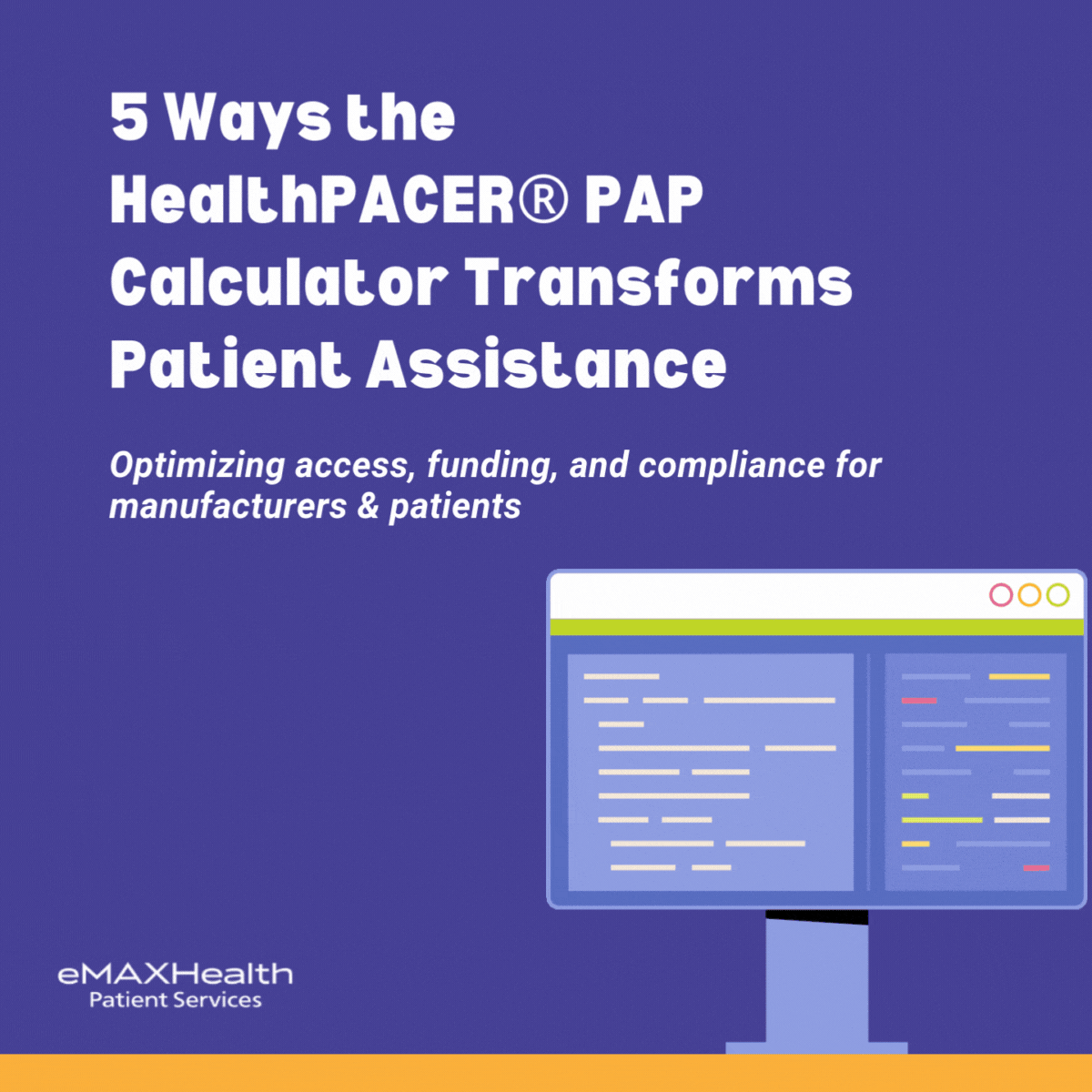A poster titled 5 ways the healthpacer pap calculator transforms patient assistance
