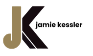 A logo for jamie kessler is shown on a white background